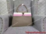 Top Class Copy Louis Vuitton CAPUCINES MM WomensTaurillon Leather Handbag on sale